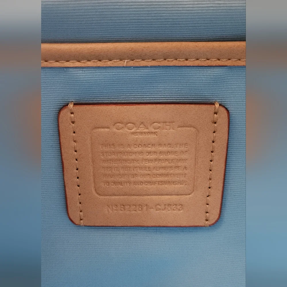 Coach Riya 21 Washed Denim Backpack - Picture 15 of 15